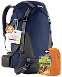 SASMO Wanderrucksack 40l - isoliertes Frontfach & integrierter Kulturbeutel + E-Book | Trekkingrucksack 40l - Kontaktrücken mit atmungsaktivem Netz | Hiking Backpack - mit Regenschutz…