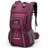 MOUNTAINTOP 40L Wanderrucksack Herren Damen Trekkingrucksack Backpacker Reiserucksack Outdoor Camping Klettern Rucksäcke mit Regenhülle (Fuchsia)