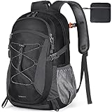 RAINSMORE Wanderrucksack Herren Damen 40L Wasserdichter Rucksack Leicht Groß Reiserucksack Trekkingrucksack mit Reflexstreifen Für Klettern Radfahren Bergsteigen Reisen Schwarz