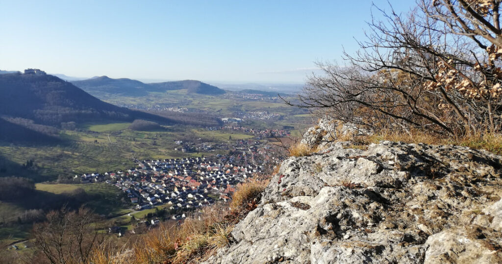 Blick zur Burgruine Hohenneuffen